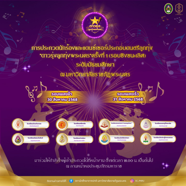การประกวดนักร้องและแดนซ์เซอร์ประกอบดนตรีลูกทุ่ง “ดาวรุ่งลูกทุ่งพระนคร” ครั้งที่ 1 ระดับมัธยมศึกษา รอบชิงชนะเลิศ